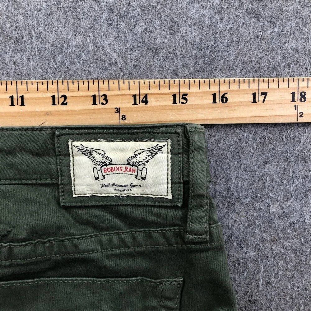 Robins Jean Jeans Mens 29 Green Slim Straight Denim Pants Made USA Casual